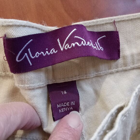 gloria vanderbilt jeans 14 Giselle Stretch Tan New - Picture 11 of 12